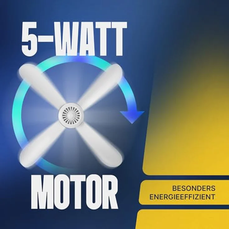 Bestlivings Mobiler Deckenventilator, Energiesparend mit 5 Watt Motor, Ø40 cm, Weiß, portabel mit Haken und abnehmbaren Flügeln – Bild 4