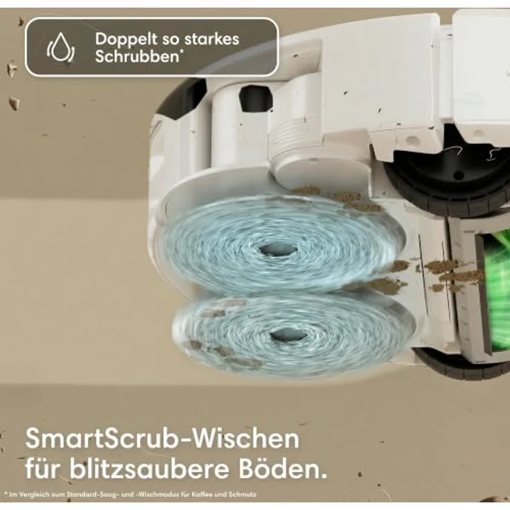 iRobot Roomba Plus 515 Combo Roboter mit AutoWash Dock, Beutellos, Saugkraft 22.000 Pa, Weiß, rund, ClearView™ LiDAR, 295 Minuten Laufzeit – Bild 4