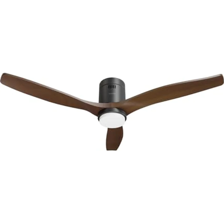 Hombli Deckenventilator mit Licht, sechs Geschwindigkeiten, RGB-LED-Beleuchtung, Schwarz – Bild 1