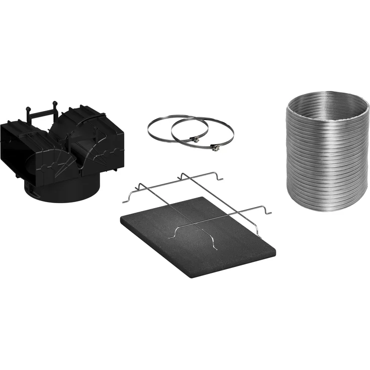 Siemens Standard Umluftset, LZ11GKU13, Dunstabzugshaube Zubehör, gute Geruchsreduzierung, für Umluftbetrieb, Alu-Flexschlauch Ø 150mm, silber