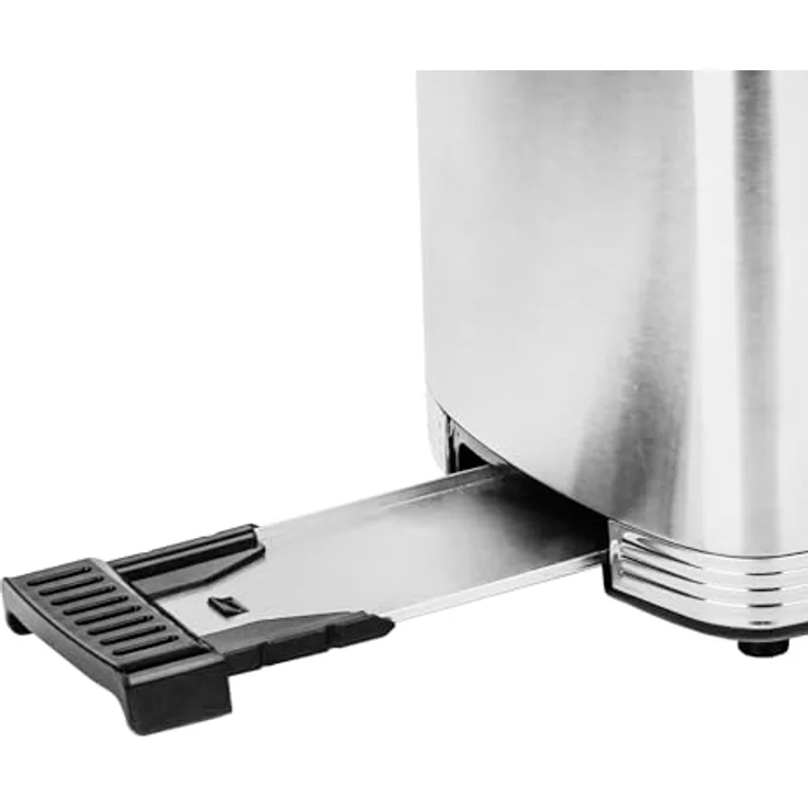 Emerio TO-132888 Toaster mit Digitaldisplay, 2 Schlitzen, Auftaufunktion, 7 Bräunungsstufen, Edelstahl, Silber – Bild 4