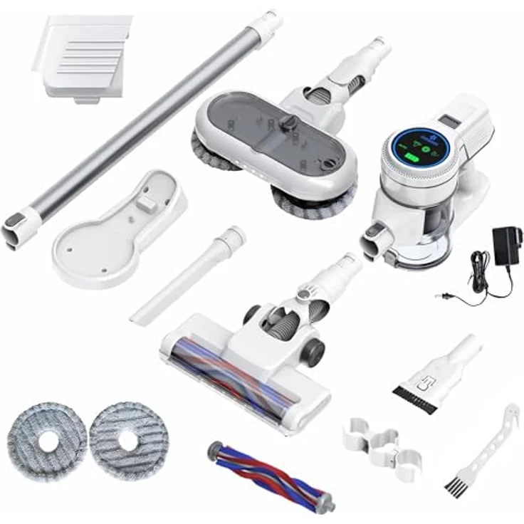 ADLER Kabelloser Akku Staubsauger ADLER mit Wischfunktion 2-in-1, 13000 Pa Saugkraft, Smart Display, Selbstreinigungs-Dock, leise HEPA-Filtration, bis zu 57 Min Laufzeit – Bild 5