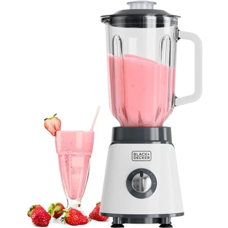Samsonite BLACK+DECKER Jar Blender 1000W, Standmixer, Weiß mit leistungsstarkem Motor und elegantem Design – Bild 2
