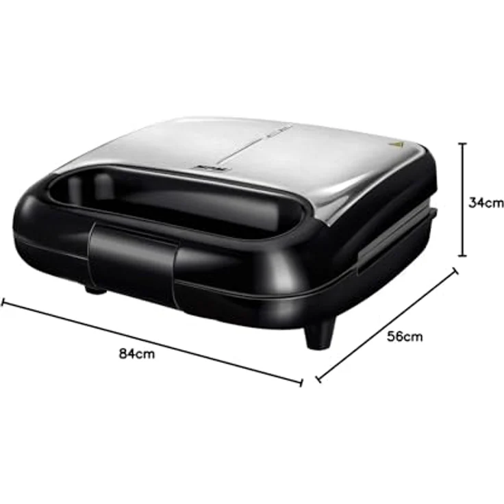 MPM MGO-39M Waffeleisen Professional für 2 Dicke belgische Waffeln, antihaftbeschichtete Platten, automatische Temperaturregelung, Edelstahlgehäuse, 1000W, Negro-Plata, 2 Gofres – Bild 9