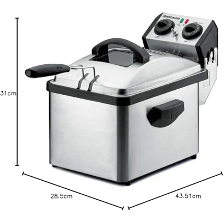Rommelsbacher Frp 2135 E Fritteuse, 2100 W, 3,5 L Kapazität, stufenlos regelbar, schwarz-weiß – Bild 4