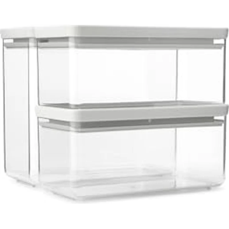 Brabantia Tasty+, Vorratsbehälter, rechteckig, 6,5 Liter, stapelbar, hellgrau/transparent, BPA-freier Kunststoff – Bild 1