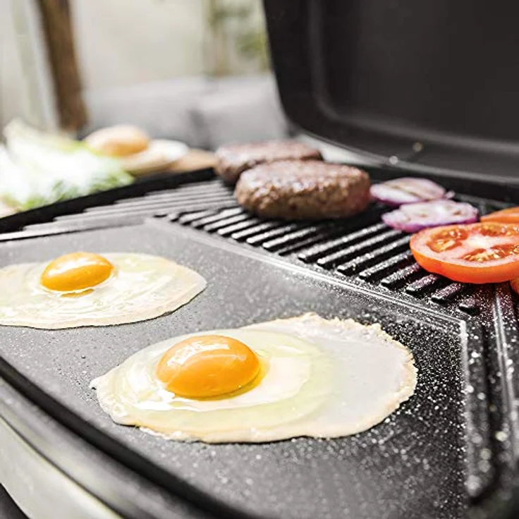 Cecotec PerfectCountry BBQ Elektrischer Grill. Mit Gerätefüßen, Klappbarer Deckel und Schale, RockStone Beschichtung, Fettauffangschale, 43 x 38 cm Grillfläche, Verstellbare Temperatur, 2000 W. – Bild 4