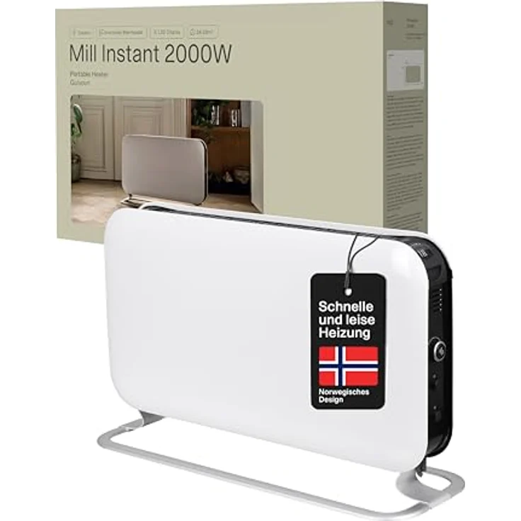 Mill SG2000LED, elektrischer Heizstrahler (2000 W, 1,6 m) weiß, Konvektor – Bild 2