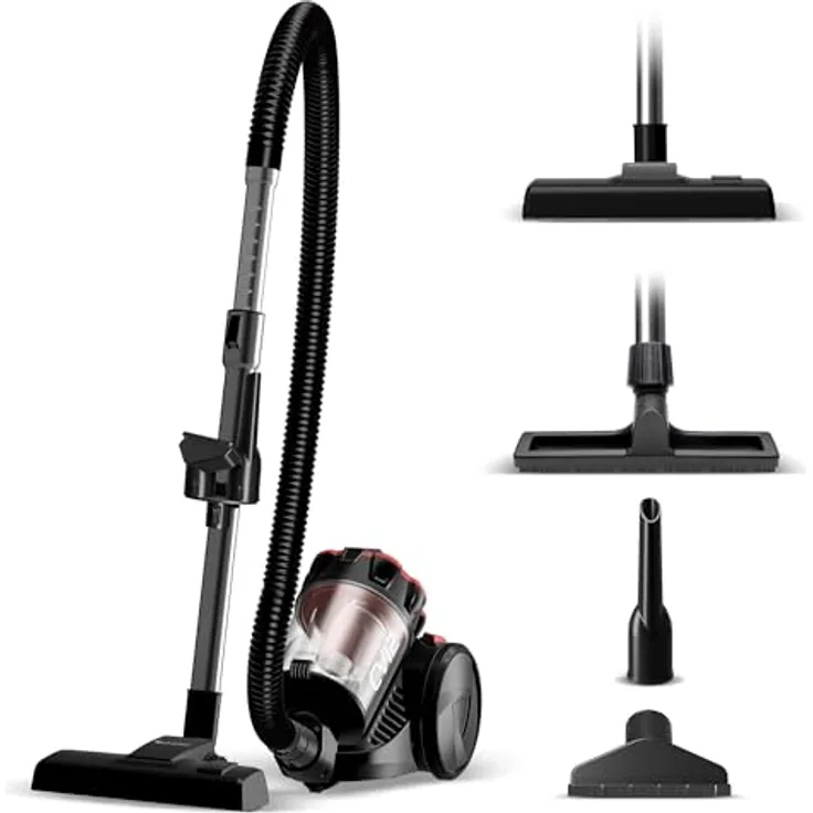 TurboTronic by Z-Line TT-CV12 Bodenstaubsauger, beutellos, Zyklon-Technologie, 700W, HEPA-Filter, 2,5 l Behälter für Teppich & Hartboden