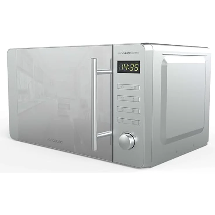 Cecotec Mikrowelle mit Grill Proclean 5120 Flatbed Mirror, 20 l, 700 W, 800 W Grill, 8 Programme, 3DWave-Technologie, LED-Display, silber – Bild 2