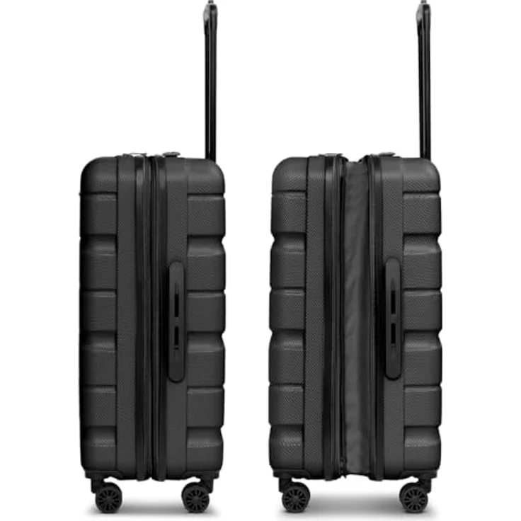 Franky Munich 4.0 Koffer groß | Hartschalen Trolley ausgestattet mit 4 Rollen, arretierbarer Griff, Dehnfalte, Kreuzpackgurt und TSA-Zahlenschloss | 44.5 cm x 28 cm x 66 cm – Bild 4