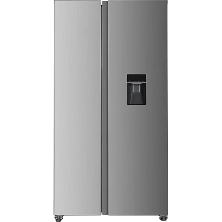 Respekta Side by Side Kühlschrank Gefrierkombi, Inox Look, 288 L Kühlfach, 151 L Gefrierfach, Wasserspender, No Frost, 178 cm – Bild 1