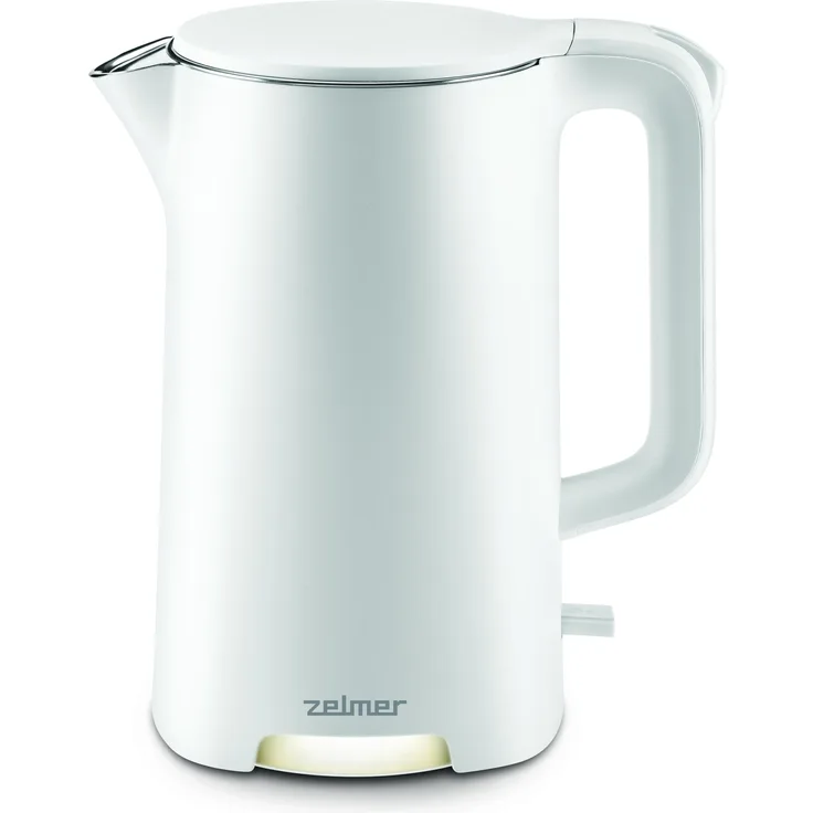 Zelmer ZCK8040, Wasserkocher, 1,7 Liter, 1800 Watt, Edelstahl und Kunststoff, mit Wasserstandsanzeiger und automatischer Abschaltung, Weiss