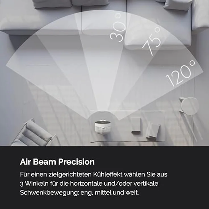 MEACO MeacoFan Sefte® Tischventilator - 10" Luftumwälzer mit 12 Geschwindigkeiten - Horizontale und vertikale Oszillation - Ultraleise, ferngesteuerte Kühlung – Bild 5