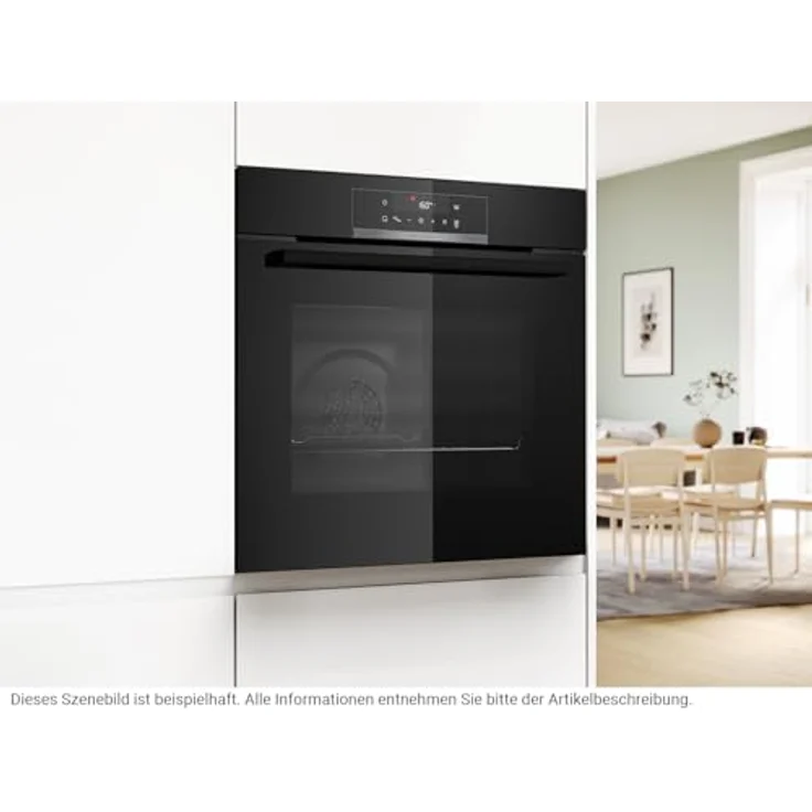 Bosch Serie 4 HBA571BB3, Einbau-Backofen 60 x 60 cm, Schwarz, 71 l Garraum, 5 Beheizungsarten, Pyrolyse-Reinigung – Bild 5