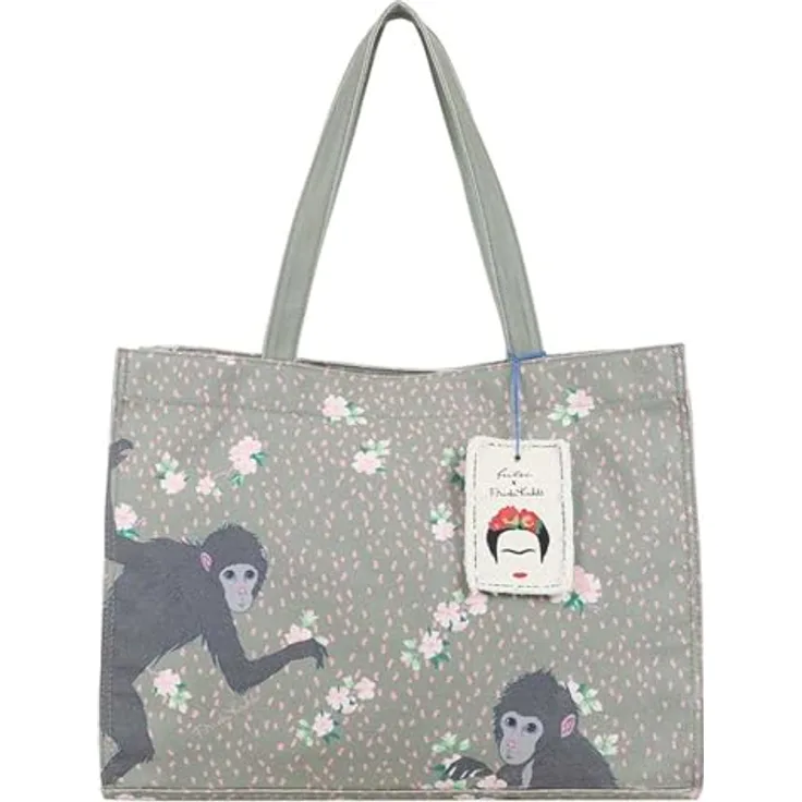 Fritzi aus Preußen Fritzi x Frida Kahlo Easy01 Limited Shopper Tasche, 46.5 cm, grau, 100% Baumwolle