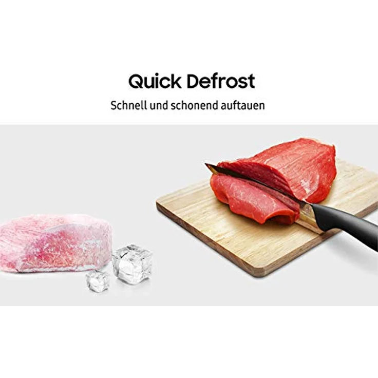 Samsung MW3500K MS2AK3515AS-EG Mikrowelle, Standgerät, 800 Watt, 23 Liter Garraum, 48,9 cm Breite, Kratzfester Keramik-Inneraum, QuickDefrost Auftauprogramme, silber, E-Commerce Verpackung – Bild 5