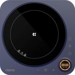 CIARRA Einzel-Induktionskochplatte VM1TIHA-3, 2000W Touch-Control, Mikrokristall-Keramikglas, Mitternachtsblau