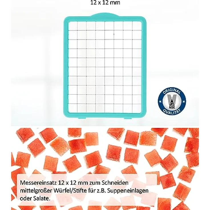 Nicer Dicer Chef Professional Gemüseschneider manuell 15-tlg, Gemüsehobel mit 5.2 L Behälter Deckel, Zerkleiner Küchenhelfer für Würfel Stifte Scheiben Streifen Juliettis, einfache Reinigung – Bild 3