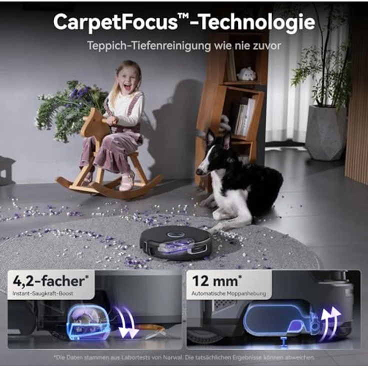 NARWAL Flow 2, Saug- und Wischroboter mit All-in-One-Station, 31.000 Pa Saugkraft, FlowWash-Wischsystem mit 60 °C Heißwasser und 100 °C Moppwäsche – Bild 7