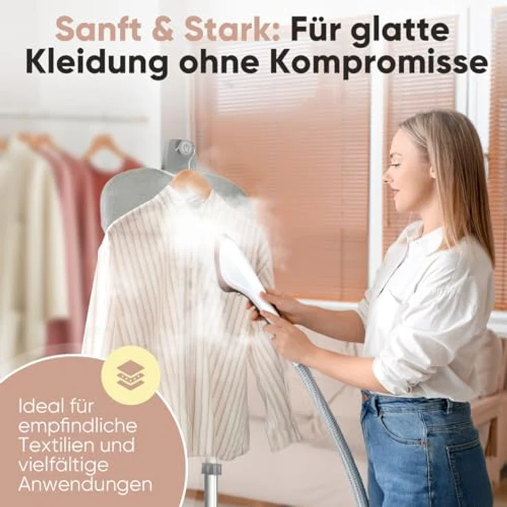 ProfiCare® PC TDC 3128 Stand-Dampfglätter, 1580W, neigbares & höhenverstellbares Bügelboard, 1,5L Tank, inkl. Handschuh, bis zu 40 min. Betriebszeit – Bild 2