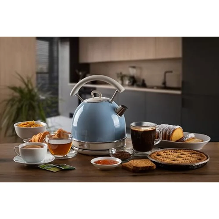 Ariete 2877 Kabelloser Wasserkocher Vintage, 1,7 L, 2200 W, blau, Rostfreier Stahl – Bild 2