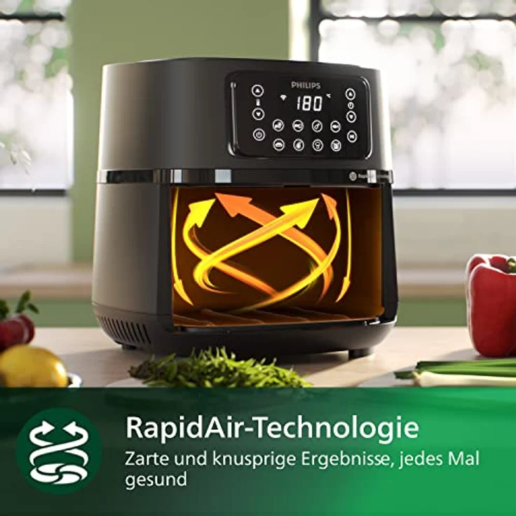 Philips Airfryer 5000 Serie XXL, 7,2L (1,4Kg), 16-in-1 Airfryer, Wifi Verbunden, 90% Weniger Fett Mit Rapid Air Technologie, Rezepte-App (HD9285/90) – Bild 3