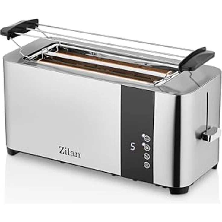 Zilan Toaster ZLN-6234, 4 Scheiben, 1400 W, Edelstahl Gehäuse, Brötchenaufsatz, Krümelschublade, Cool-Touch Design - Preisvergleich – Bild 1