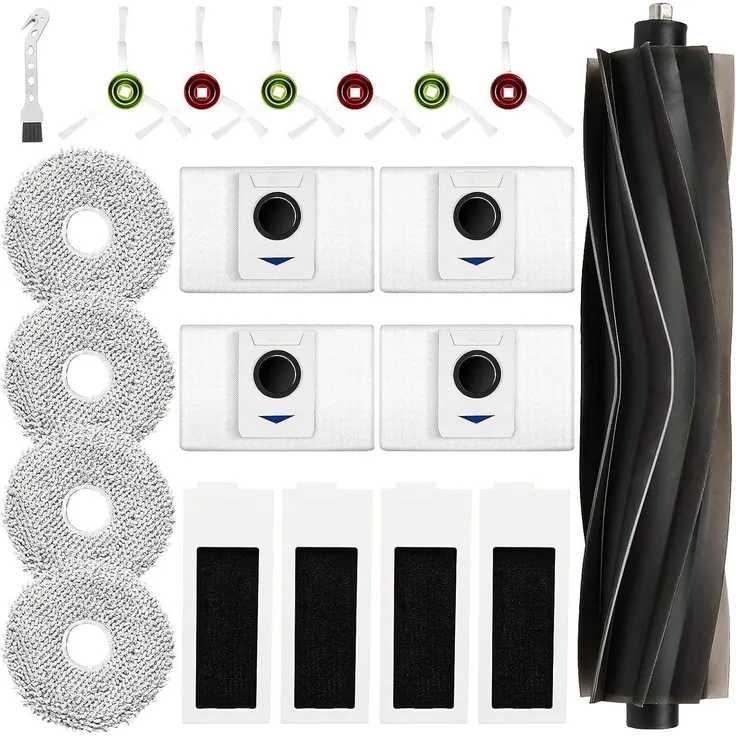 FELIXLEO Staubsaugerdüsen-Set für ECOVACS T20 Omni / T20e Omni, 20-tlg, mit antibakteriellem Filter und wiederverwendbaren Wischpads