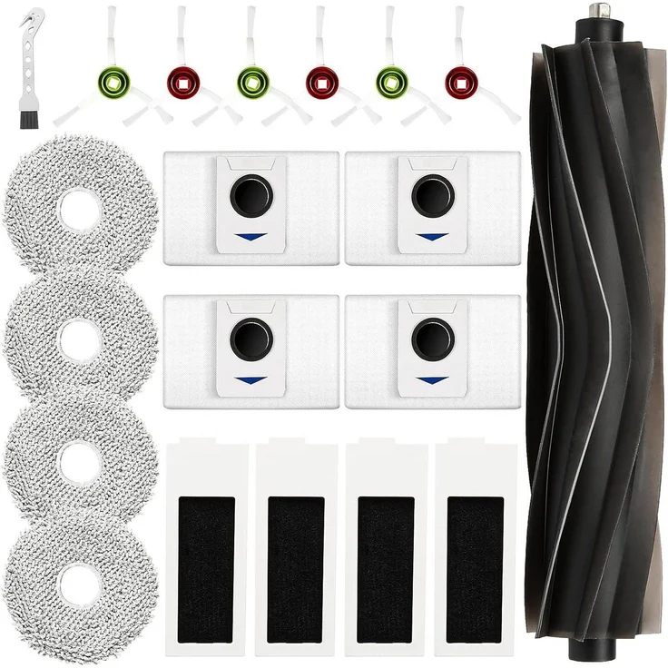 FELIXLEO Staubsaugerdüsen-Set für ECOVACS T20 Omni / T20e Omni, 20-tlg, mit antibakteriellem Filter und wiederverwendbaren Wischpads