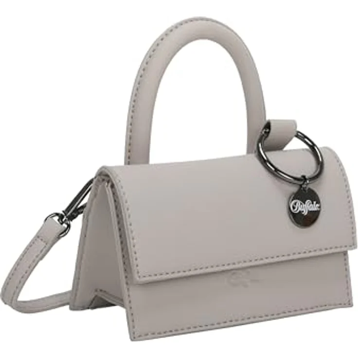 Buffalo Clap02 Handtasche, kompakte Handtasche mit abnehmbarem Umhängeriemen, 17 cm, Beige – Bild 4