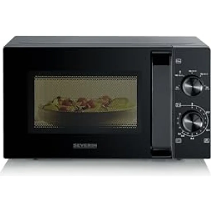 Severin MW 7790, Mikrowelle mit 20 Litern Garraum, 700 Watt Leistung, Auftaufunktion, kompakt, silberfarben
