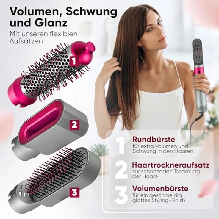 ProfiCare Lockendreher PC-HAS 3132, Warmluftbürste, 4in1 Hairstyler in Weiß – Bild 4