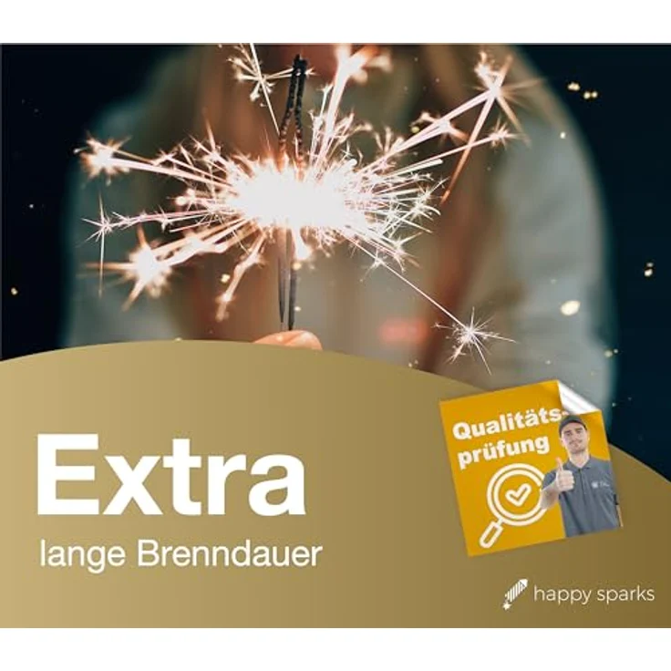 happy sparks® 200x Wunderkerzen 17 cm - Sternspritzer & Geburtstagskerzen für Partys & Hochzeit & Geburtstag - Silvester für Jugendlichen & Kinder – Bild 5
