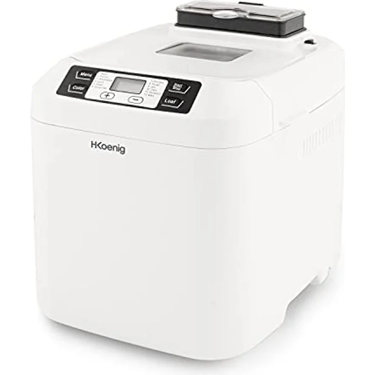 H.Koenig BAKE340 Brotbackautomat, 550 Watt, 12 Programme, LCD-Display, Antihaftbeschichtung, Sichtfenster, Temperaturregulierung, Warmhaltefunktion, weiß – Bild 2