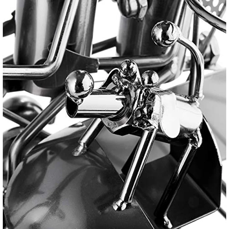 BRUBAKER Flaschenhalter Motorrad Paar mit Beiwagen und Hund - Metall Skulptur... – Bild 7