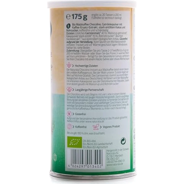 Naturata Bio Chocolino Malzkaffee instant 175g – Bild 4