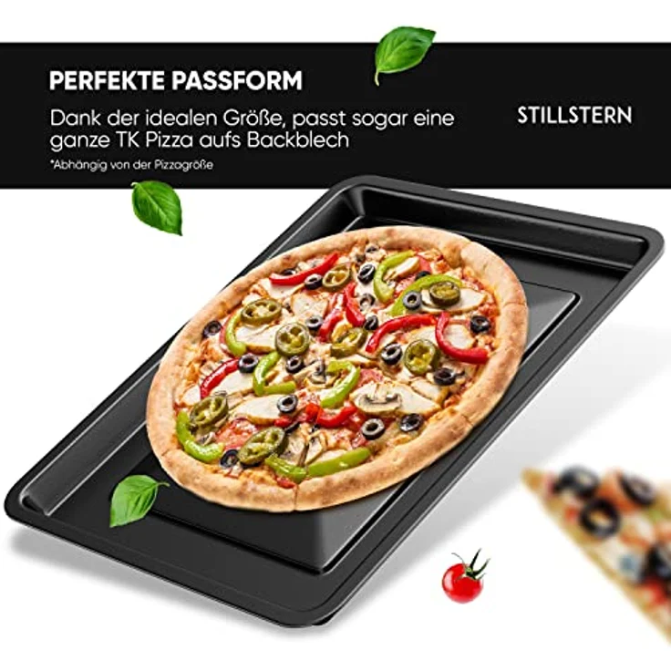 Stillstern Backblech für 45L Minibackofen, emailliert, Pizzablech, Universalpfanne, ca. B 40cm x T 31cm x H 2,5cm – Bild 5