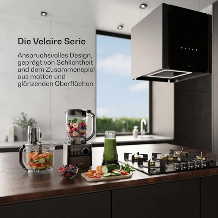 Klarstein Velaire Küchenmaschine mit Kochfunktion, 1200 W, 2 l Behälter, Mixer und vielseitigem Zubehör – Bild 2
