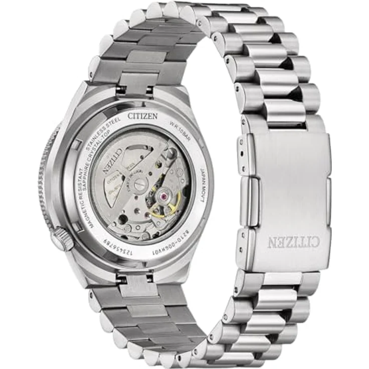 Citizen NJ0230-59L Herrenuhr Automatik, Edelstahl silberfarben, blaues Zifferblatt, 10 ATM wasserdicht, 40 mm Durchmesser – Bild 4