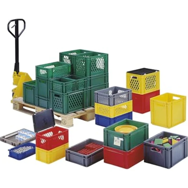kaiserkraft Euro-Format-Stapelbehälter geschlossen 300 x 200 x 145 mm grau 5 Stk. – Bild 3