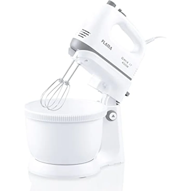Flama 1417FL, Handmixer mit 400 W Leistung, 5 Geschwindigkeitsstufen und spülmaschinenfesten Teilen, Weiss – Bild 2