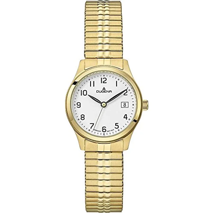 Dugena Herren Armbanduhr Bari, Edelstahl 28mm, gold, wasserdicht bis 5 bar, modernes Design, gehärtetes Mineralglas