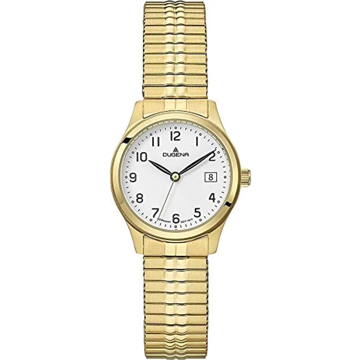 Dugena Herren Armbanduhr Bari, Edelstahl 28mm, gold, wasserdicht bis 5 bar, modernes Design, gehärtetes Mineralglas