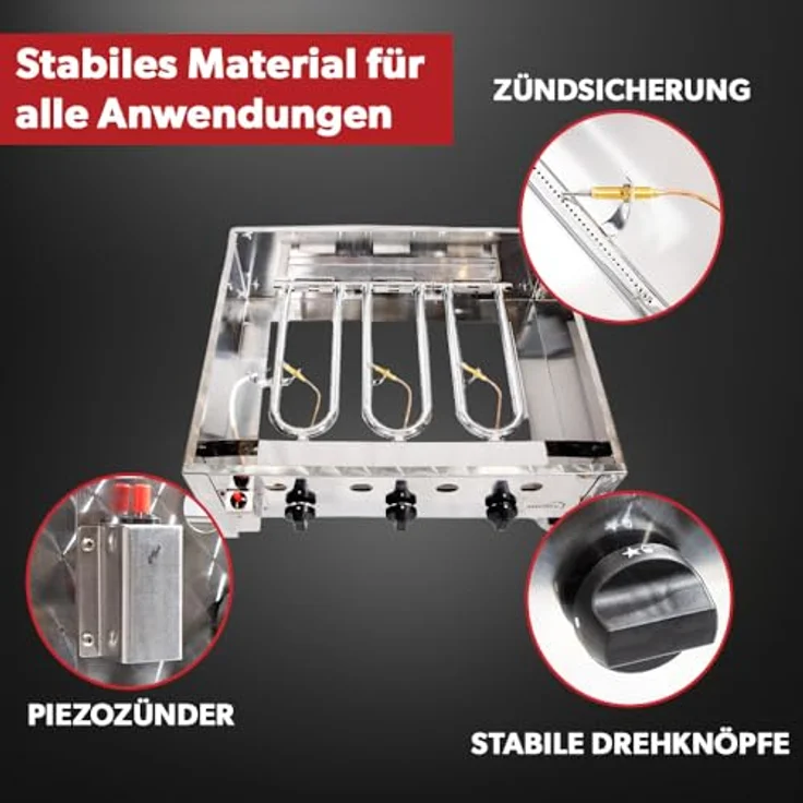 siwitec Tischgrill Gastrobräter 3-flammig, vielseitiger Elektrogrill für Gastro, Imbiss & Catering – Bild 3