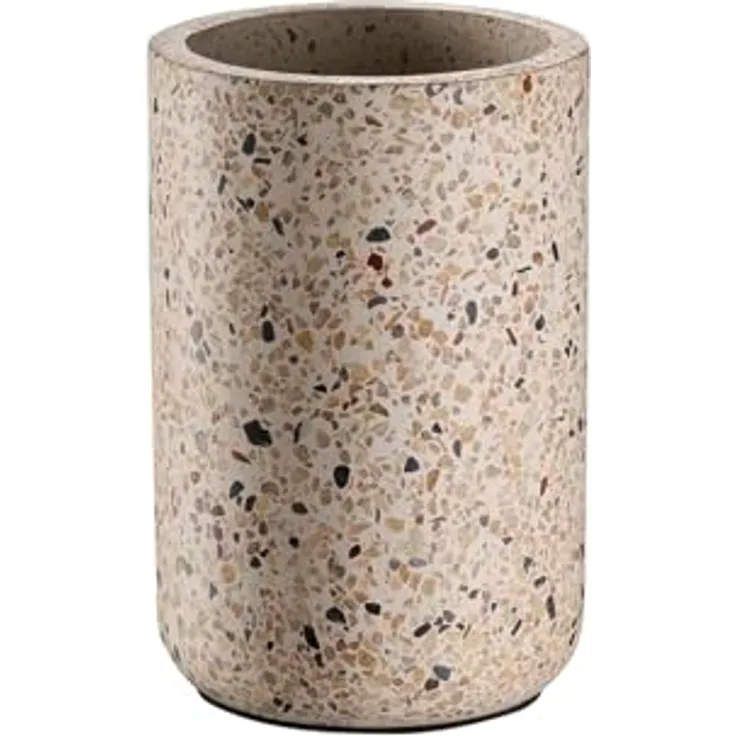 APS Wein- und Sektkühler Flaschenkühler TERRAZZO, Ø 12,5 cm, Höhe ca. 19 cm, aus Beton in Terrazzo Optik