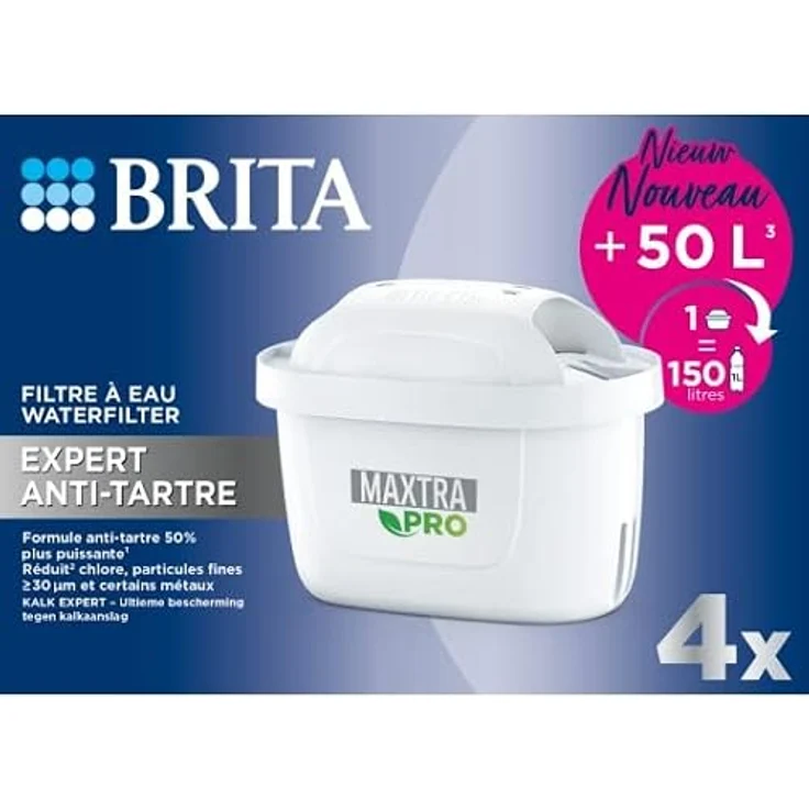 BRITA Maxtra Pro Expert Anti-Kalk-Filterkartuschen – 50% leistungsstärkere Anti-Kalk-Formel gegen Kalk – reduziert auch Chlor, Feinpartikel ≥ 30 µm und bestimmte Metalle – Bild 2
