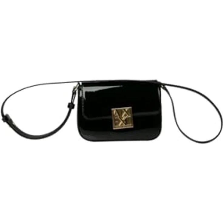 Armani Exchange Amy Mini Bag Umhängetasche 17 cm, schwarz, 100% Polyurethan