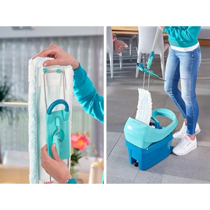 Leifheit Bodenwischer Profi XL micro duo + SUPERDUSTER XL, 42 cm Wischbreite, für Hartböden, wiederverwendbar, mit flexibler 360° Drehung – Bild 7