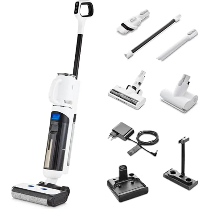 MEDION H30 Hartbodenreiniger mit Saugfunktion (kabellos, Akku, getrennter Frisch- und Schmutzwassertank, Selbstreinigung, LED Display, MD11935)